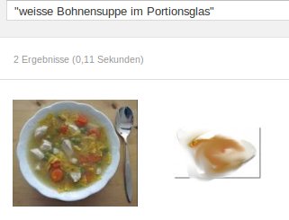 weie Bohnensuppe im Portionsglas
