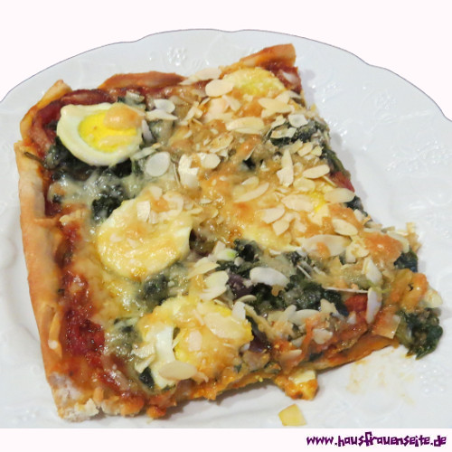 Pizza Florentine mit Spinat und Ei