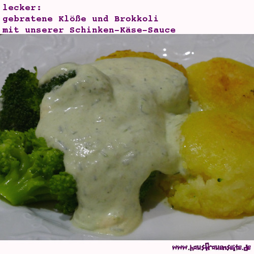 lecker: gebratene Kle und Brokkoli mit unserer Schinken-Kse-Sauce