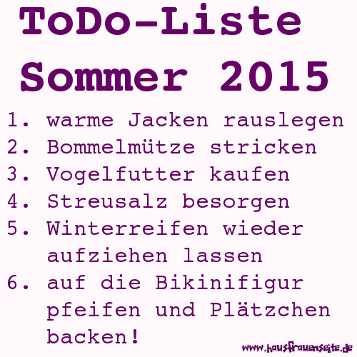 ToDo-Liste fr den Sommer 2015