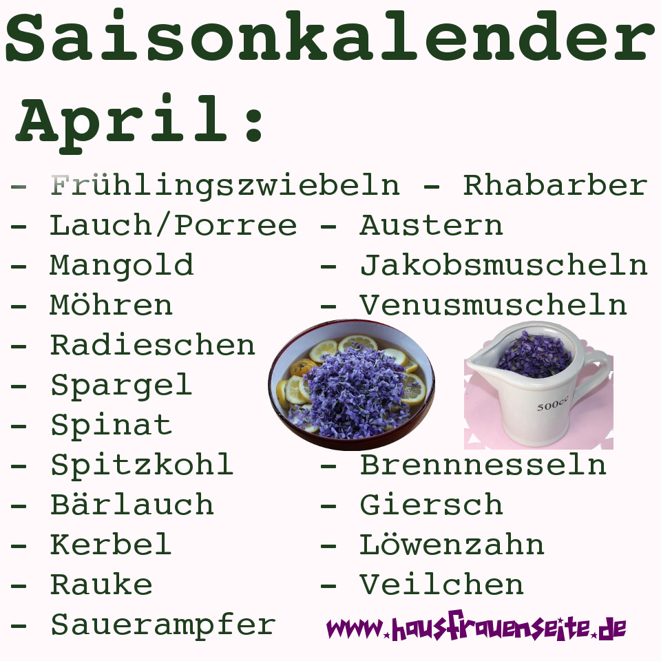 Saisonkalender April