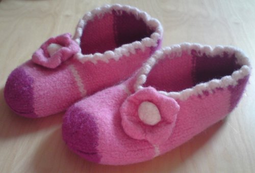 Filzblüten-Schuhe