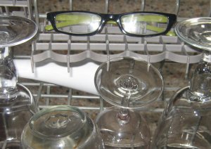 die Brille in der Spülmaschine