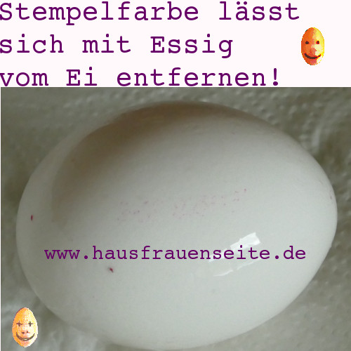 Stempelfarbe von Eiern entfernen