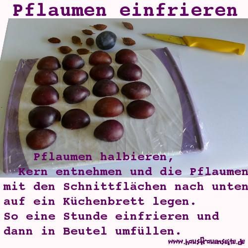 Pflaumen einfrieren - Kurzanleitung