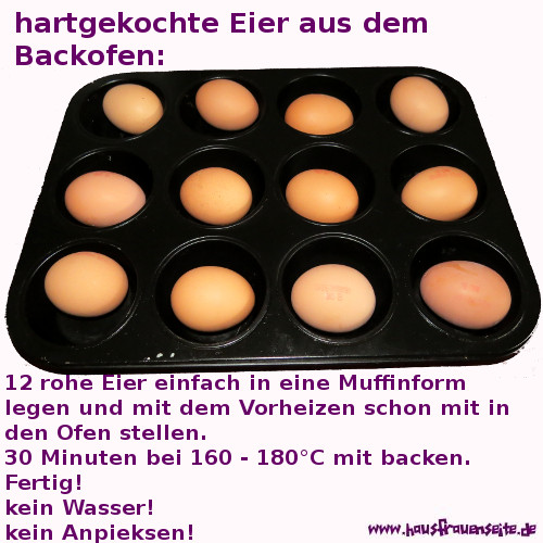 Eier kochen im Backofen