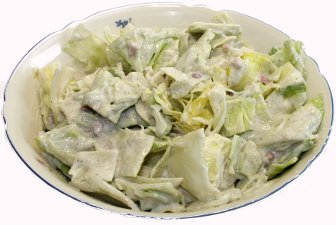 Eisbergsalat mit Schinken-Joghurt-Sauce