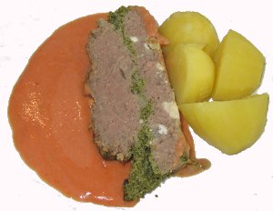 Hackbraten mit Knoblauchrauke