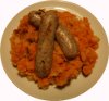 Mhreneintopf mit Bratwurst