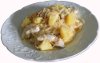 Putenstreifen mit Sauerkraut und Ananas