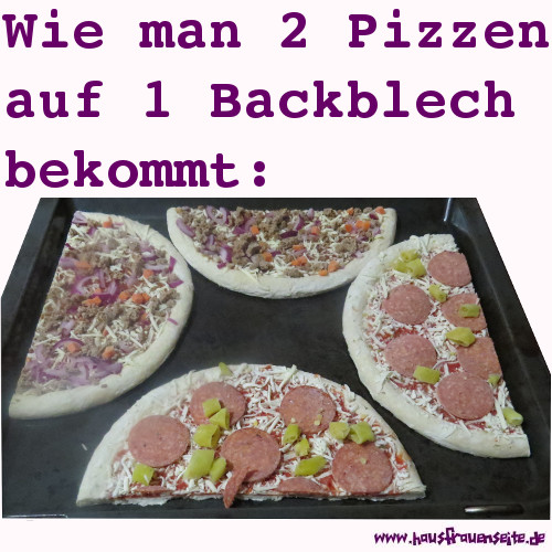 Wie man 2 Pizzen auf 1 Backblech legt