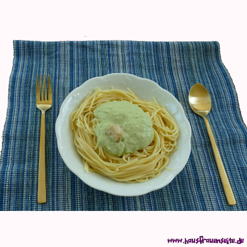 Spaghetti mit dem Avocodo-Dip mit Artischocken