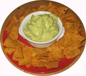 Salsa Guacamole mit Tortilla-Chips