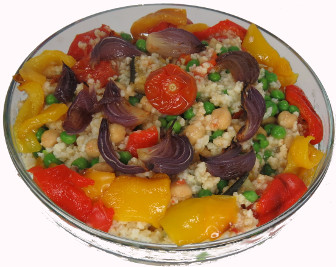sommerlicher CousCous-Salat mit Grillgemüse