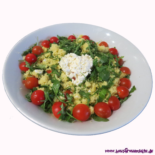 vegetarischer CousCous-Salat mit Rauke