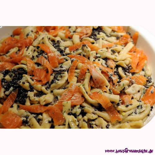 Farfalle in Lachs-Linsen-Sauce