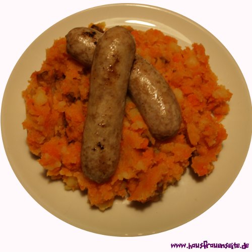 Mhreneintopf mit Bratwurst