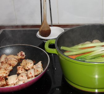 Hhnchenbrustfilet mit glasierten Mhren