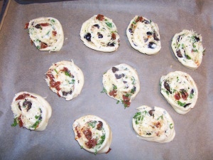 die Schnecken vor dem Backen