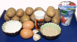 unsere Zutaten für die kleinen Kartoffelkuchen
