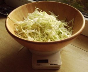 Sauerkraut abwiegen