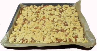 Apfel-Streusel-Kuchen auf dem Blech