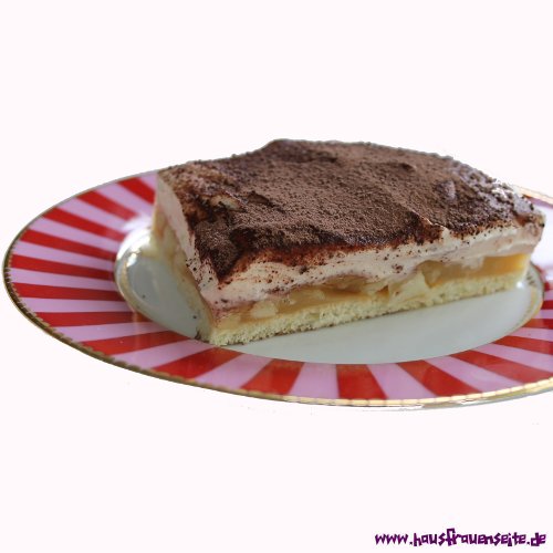 Apfelpudding-Blechkuchen - Apfelkuchen-Rezept mit Bild