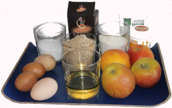Zutaten für den einfache Apfelkuchen mit Rührteig