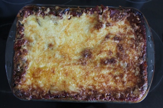 die komplette Auberginen-Lasagne von oben