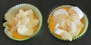 Krbis-Camembert-Muffins backen