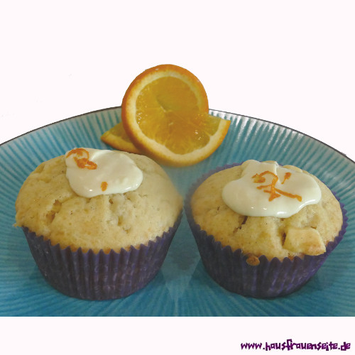 Orangenmuffins mit weier Schokolade