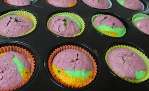 Regenbogenmuffins Rezept