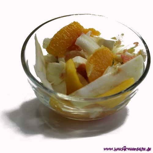 Orangen-Fenchelsalat mit Mozzarella - Obstsalatrezept mit Bildern