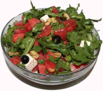 Wassermelonensalat mit Rucola und Feta