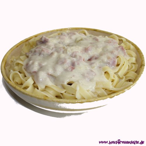 Schinken-Carbonara ohne Sahne