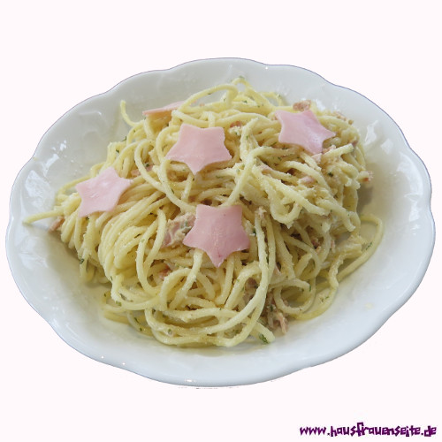 Spaghetti mit Schinken-Sahne-Soe