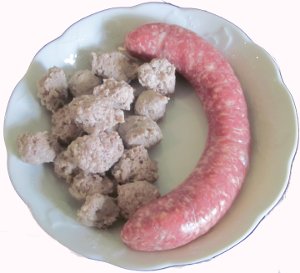 Kle aus grober Bratwurst