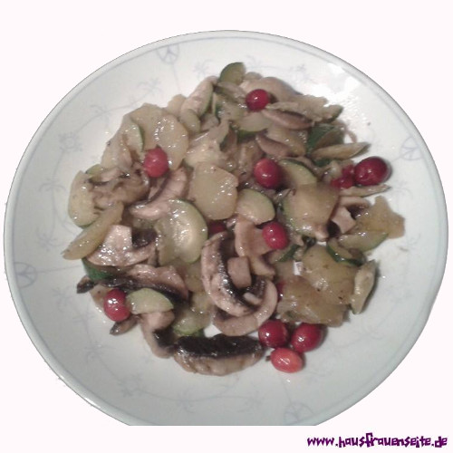 Winterpfanne mit Cranberries