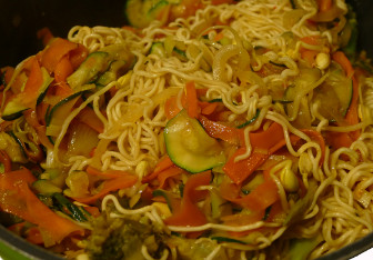 Wok-Gemse mit Mie-Nudeln Rezept