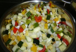 die Zutaten zum Zucchini-Chutney