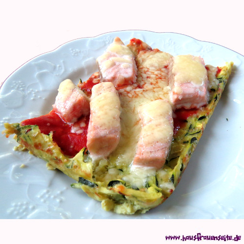 Zucchinipizza Low Carb mit Lachs